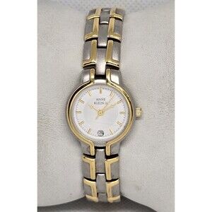 Women's Anne Klein Classic Round Silver Gold Two Tone Link Bracelet Watch 13